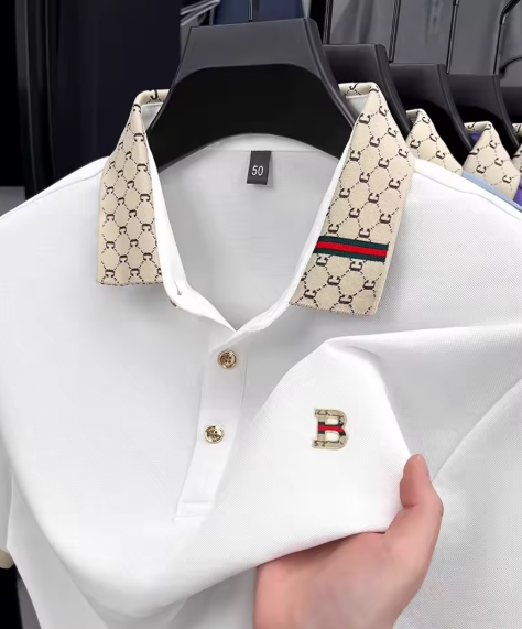 Polo de Hombre Manga Corta Elegante – Camiseta Casual Transpirable con Cuello y Botones