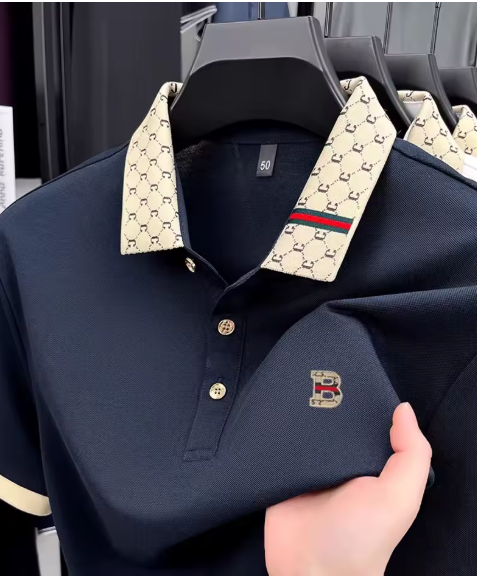 Polo de Hombre Manga Corta Elegante – Camiseta Casual Transpirable con Cuello y Botones