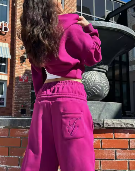 Pantalones deportivos holgados de cintura doble