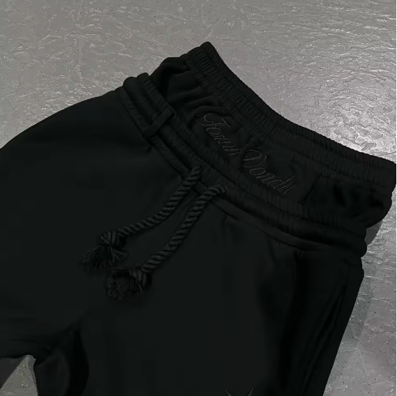 Pantalones deportivos holgados de cintura doble